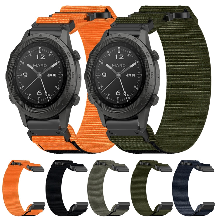 For Garmin Instinct 2 22mm Nylon Hook And Loop Fastener Watch Band(Army Green)
