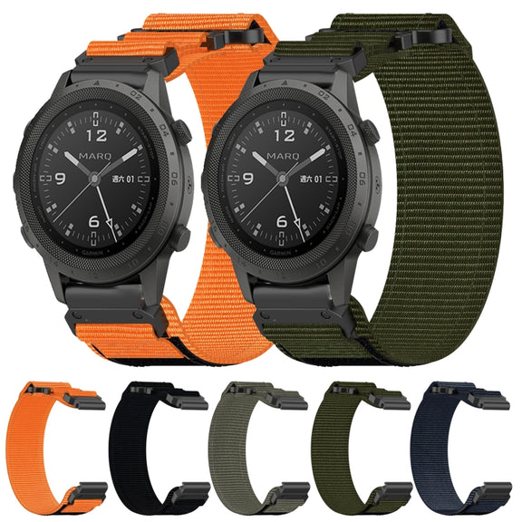For Garmin Forerunner 945 22mm Nylon Hook And Loop Fastener Watch Band(Black)