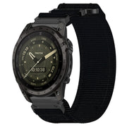 For Garmin Tactix 7 AMOLED 26mm Nylon Hook And Loop Fastener Watch Band(Black)