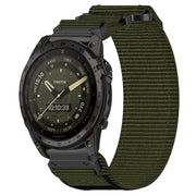 For Garmin Tactix 7 AMOLED 26mm Nylon Hook And Loop Fastener Watch Band(Army Green)