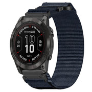 For Garmin Fenix 7X Pro 51mm 26mm Nylon Hook And Loop Fastener Watch Band(Blue)