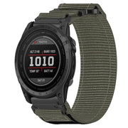 For Garmin Tactix 7 Pro 26mm Nylon Hook And Loop Fastener Watch Band(Grey)