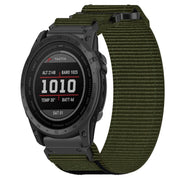 For Garmin Tactix 7 26mm Nylon Hook And Loop Fastener Watch Band(Army Green)