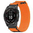 For Garmin Fenix 7X 26mm Nylon Hook And Loop Fastener Watch Band(Orange) - Watch Bands by PMC TechLife | Online Shopping South Africa | PMC TechLife