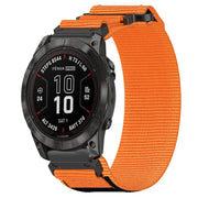 For Garmin Fenix 7X 26mm Nylon Hook And Loop Fastener Watch Band(Orange)