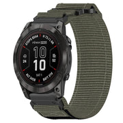 For Garmin Fenix 7X 26mm Nylon Hook And Loop Fastener Watch Band(Grey)