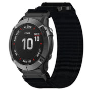 For Garmin Fenix 6X 26mm Nylon Hook And Loop Fastener Watch Band(Black)