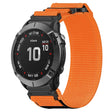 For Garmin Fenix 6X Pro 26mm Nylon Hook And Loop Fastener Watch Band(Orange) - Watch Bands by PMC TechLife | Online Shopping South Africa | PMC TechLife