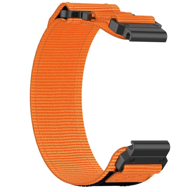 For Garmin Fenix 5X Plus 26mm Nylon Hook And Loop Fastener Watch Band(Orange)