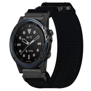 For Garmin Descent MK 1 26mm Nylon Hook And Loop Fastener Watch Band(Black)