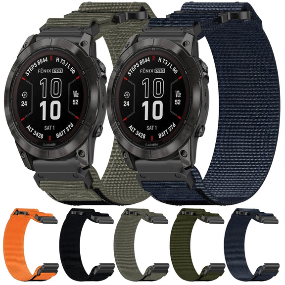 For Garmin Descent MK 2i 26mm Nylon Hook And Loop Fastener Watch Band(Black)
