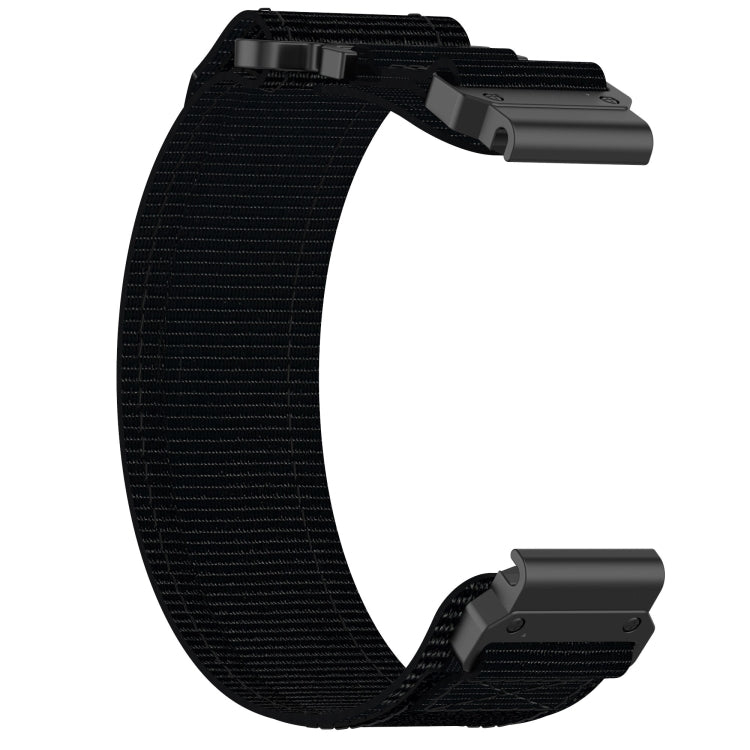 For Garmin Descent Mk3 43mm 20mm Nylon Hook And Loop Fastener Watch Band(Black)