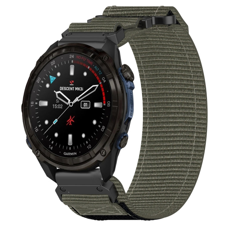 For Garmin Descent Mk3 43mm 20mm Nylon Hook And Loop Fastener Watch Band(Grey)