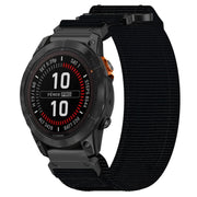 For Garmin Fenix 7S 20mm Nylon Hook And Loop Fastener Watch Band(Black)