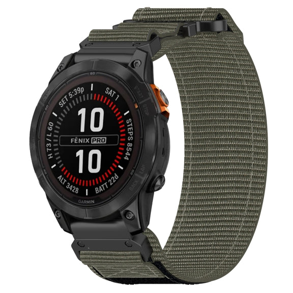 For Garmin Fenix 7S 20mm Nylon Hook And Loop Fastener Watch Band(Grey)