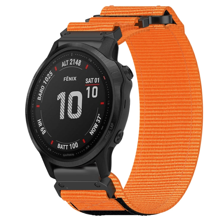 For Garmin Fenix 6S Pro 20mm Nylon Hook And Loop Fastener Watch Band(Orange)