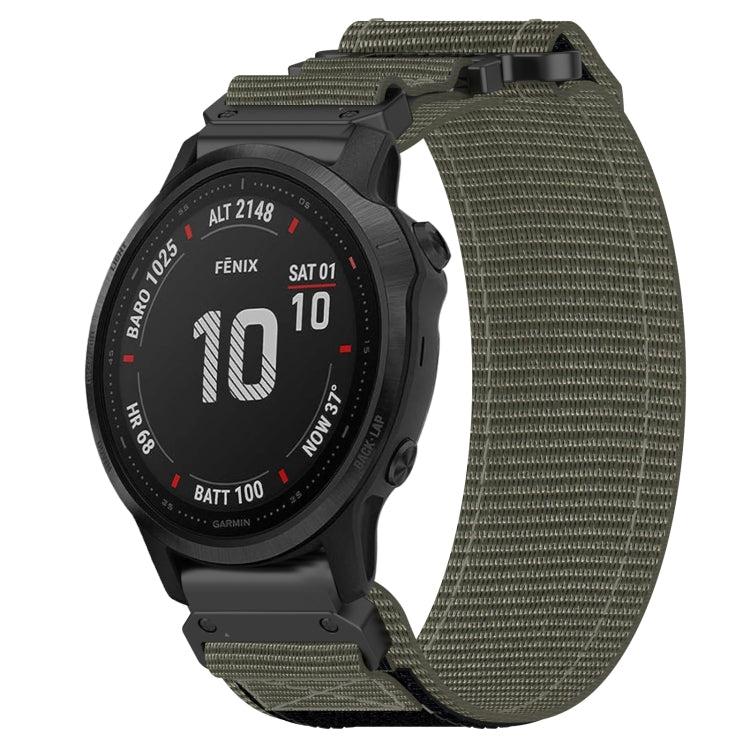 For Garmin Fenix 6S Pro 20mm Nylon Hook And Loop Fastener Watch Band(Grey)