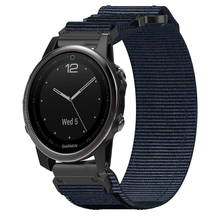 For Garmin Fenix 5S 20mm Nylon Hook And Loop Fastener Watch Band(Blue)