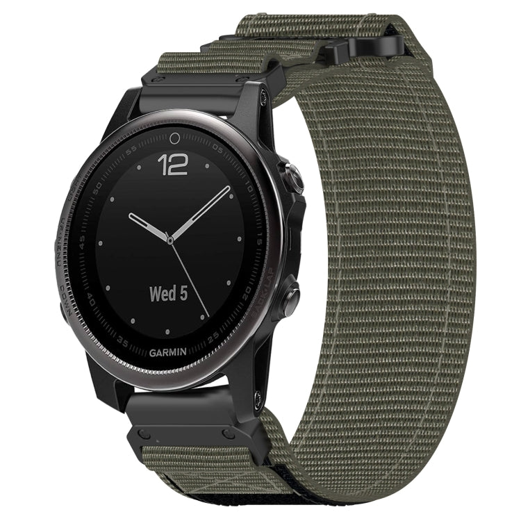 For Garmin Fenix 5S Plus 20mm Nylon Hook And Loop Fastener Watch Band(Grey)