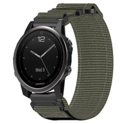 For Garmin Fenix 5S Plus 20mm Nylon Hook And Loop Fastener Watch Band(Grey)