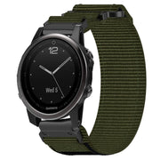 For Garmin Fenix 5S Plus 20mm Nylon Hook And Loop Fastener Watch Band(Army Green)