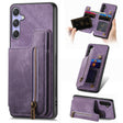For Samsung Galaxy S25+ 5G Retro Leather Zipper Wallet Back Phone Case(Purple) - Galaxy S25+ 5G Cases by PMC Jewellery | Online Shopping South Africa | PMC Jewellery | Buy Now Pay Later Mobicred