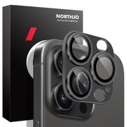 For iPhone 15 Pro / 15 Pro Max NORTHJO Matte Camera Lens Protector Tempered Glass Rear Lens Film(Black)