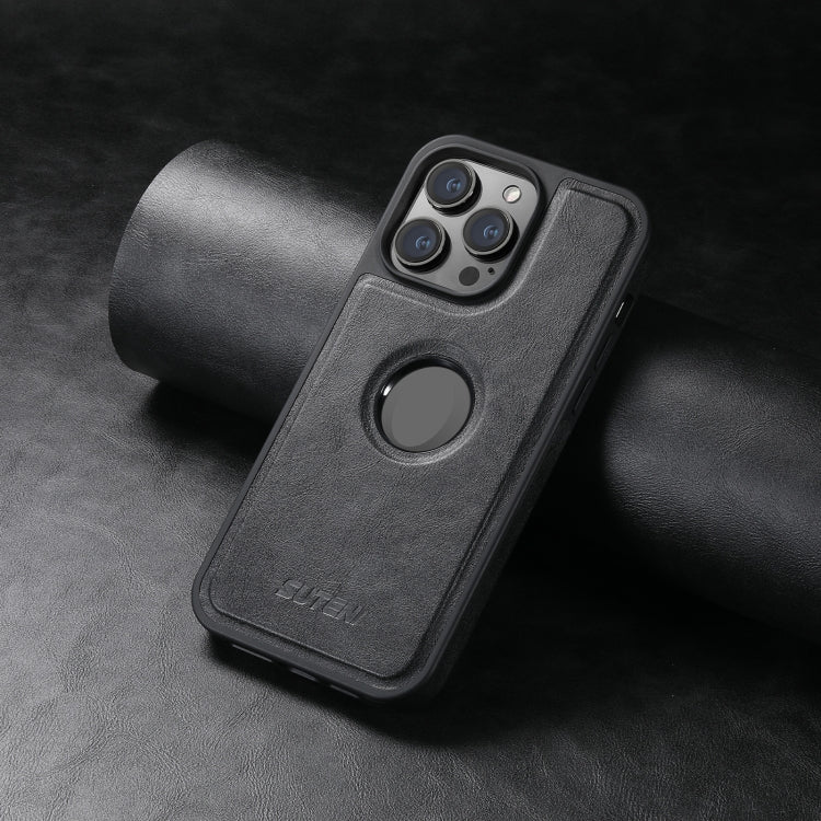 For iPhone 16 Suteni G1 Magsafe Leather Back Phone Case(Black)