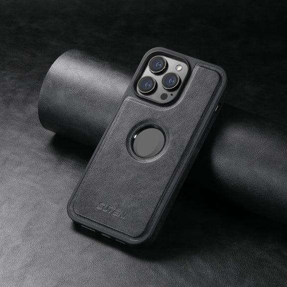 For iPhone 16 Plus Suteni G1 Magsafe Leather Back Phone Case(Black)