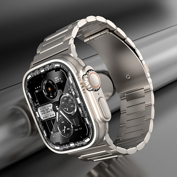 For Apple Watch Series 8 45mm I-Shaped Titanium Watch Band(Titanium)