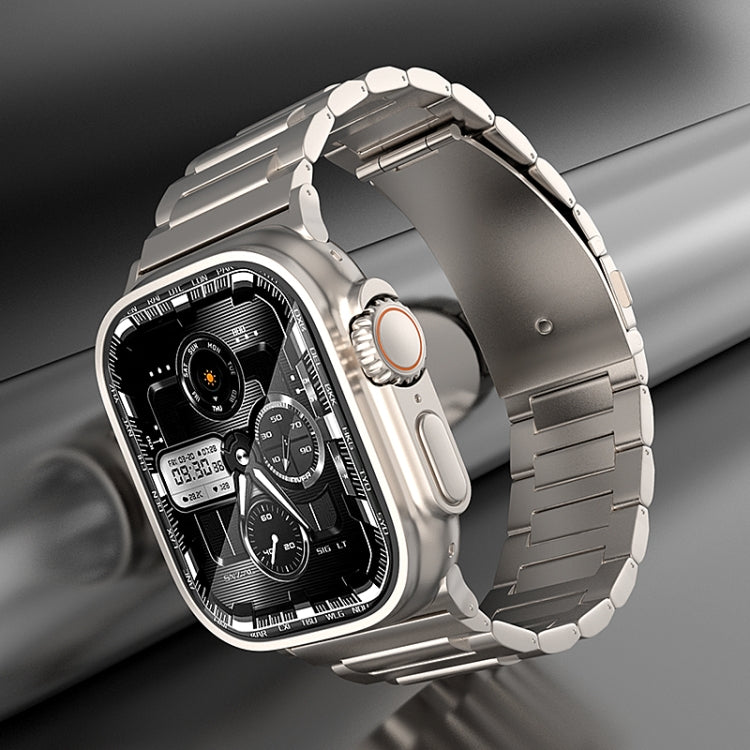 For Apple Watch Series 9 45mm I-Shaped Titanium Watch Band(Grey)