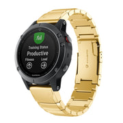 For Garmin Fenix 5S Tortoise Shell 20mm Stainless Steel Watch Band(Gold)