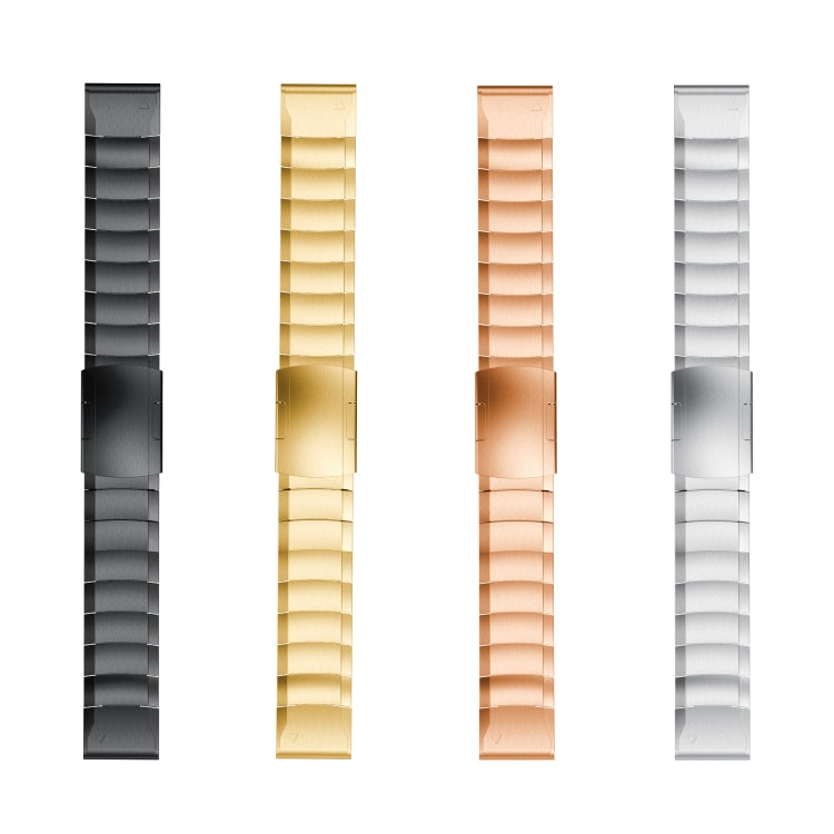 For Garmin Instinct 2S Tortoise Shell 20mm Stainless Steel Watch Band(Rose Gold)