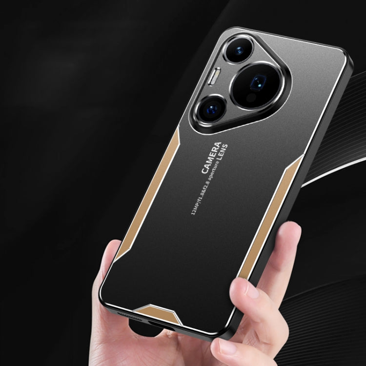 For Huawei Pura 70 Pro Blade Series TPU Hybrid Metal Phone Case(Gold)