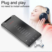 4 in 1 USB-C / Type-C  USB 2.0 + Micro USB + 8 Pin Adapter TF Card Reader, Memory Card:No Memory(Sliver)