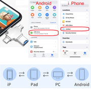 4 in 1 USB-C / Type-C  USB 2.0 + Micro USB + 8 Pin Adapter TF Card Reader, Memory Card:No Memory(Sliver)