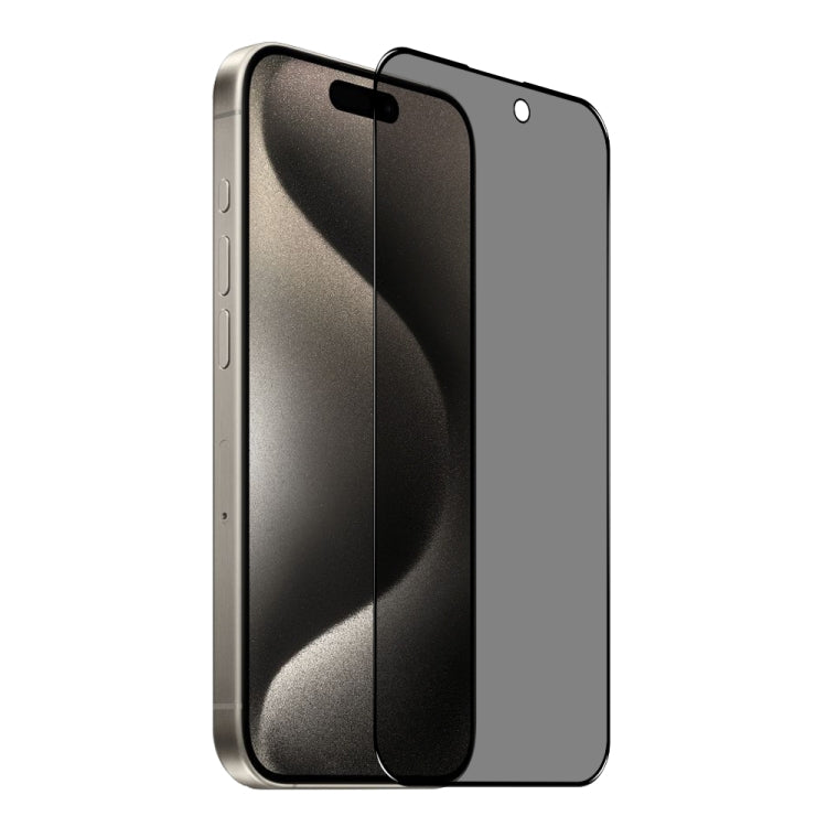 For iPhone 15 Pro NORTHJO A++ 28 Degree Privacy Full Glue Silk Printing Tempered Glass Film