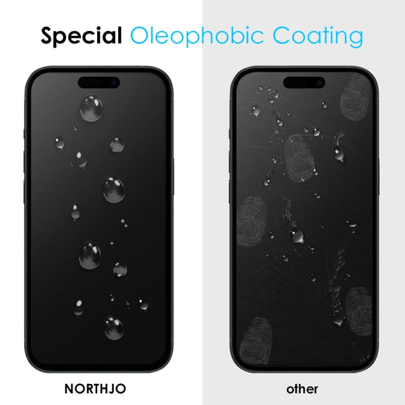 For iPhone 15 NORTHJO A++ 28 Degree Privacy Full Glue Silk Printing Tempered Glass Film