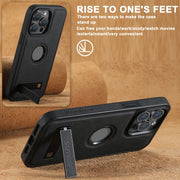 For iPhone 16 Plus Suteni G2 Magsafe Litchi Texture Leather Back Phone Case with Holder(Black)
