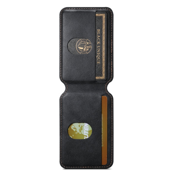 Suteni S2 Phone Magnetic Card Case Card Sleeve MagSafe Magnetic Coil PU Leather(Black)