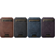 Suteni S2 Phone Magnetic Card Case Card Sleeve MagSafe Magnetic Coil PU Leather(Black)