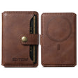 Suteni S2 Phone Magnetic Card Case Card Sleeve MagSafe Magnetic Coil PU Leather(Brown) - Adhesive Card Holders by Suteni | Online Shopping South Africa | PMC TechLife | Buy Now Pay Later Mobicred