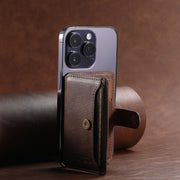Suteni S2 Phone Magnetic Card Case Card Sleeve MagSafe Magnetic Coil PU Leather(Brown)