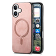 For iPhone 16 Solid Color Retro Magsafe PU Back Cover Phone Case(Pink) - iPhone 16 Cases by PMC TechLife | Online Shopping South Africa | PMC TechLife | Buy Now Pay Later Mobicred