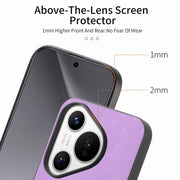For Huawei Pura 70 Pro Solid Color Retro Magsafe PU Back Cover Phone Case(Purple)