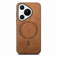 For Huawei Pura 70 Pro Solid Color Retro Magsafe PU Back Cover Phone Case(Brown) - Huawei Cases by PMC Jewellery | Online Shopping South Africa | PMC Jewellery | Buy Now Pay Later Mobicred