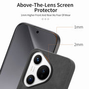 For Huawei Pura 70 Pro+ Solid Color Retro Magsafe PU Back Cover Phone Case(Black)
