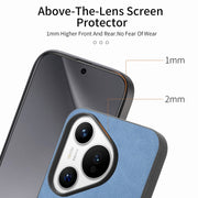 For Huawei Pura 70 Pro+ Solid Color Retro Magsafe PU Back Cover Phone Case(Blue)