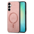 For Samsung Galaxy S25+ 5G Solid Color Retro Magsafe PU Back Cover Phone Case(Pink) - free shipping - PMC Jewellery - Order now!