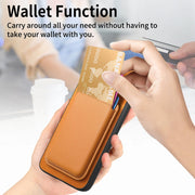 For Samsung Galaxy S25 5G Retro Magsafe Card Bag PU Back Cover Phone Case(Yellow)